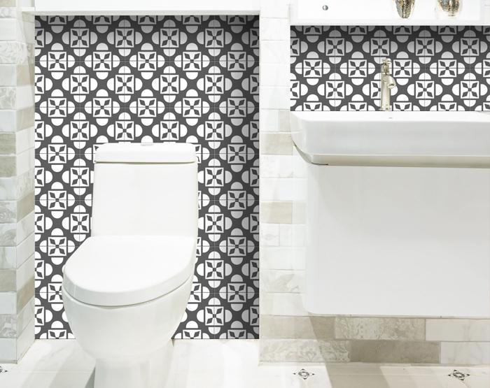 Dark Gray And White Coli Peel And Stick Tiles - 4" x 4"