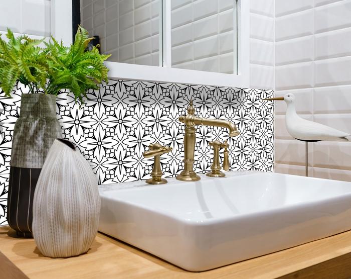 Black And White Silo Peel And Stick Removable Tiles - 4" x 4"