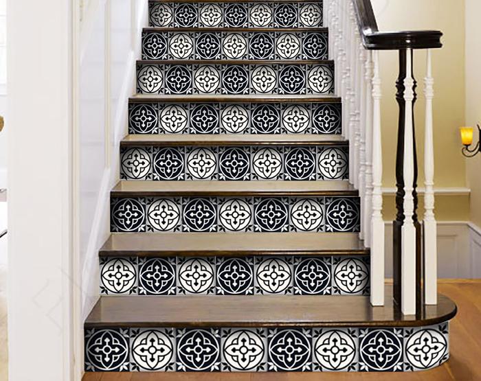 4" X 4" Black And White Rory Peel And Stick Removable Tiles