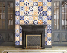 Yellow White And Blues Peel And Stick Removable Tiles - 4