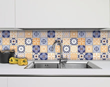 Yellow White And Blues Peel And Stick Removable Tiles - 4