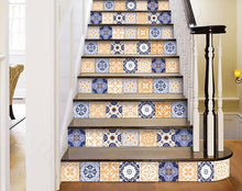 Yellow White And Blues Peel And Stick Removable Tiles - 4