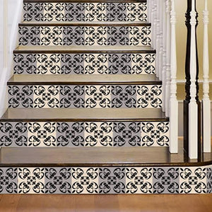 4" X 4" Light Grey And Cream Orchid Peel And Stick Removable Tiles