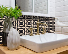 Intertwined Black And Cream Peel And Stick Removable Tiles - 4