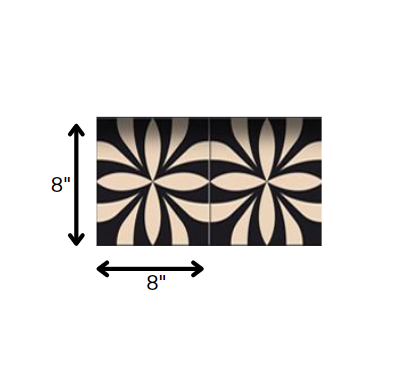 Intertwined Black And Cream Peel And Stick Removable Tiles - 4" x 4"