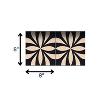 Intertwined Black And Cream Peel And Stick Removable Tiles - 4