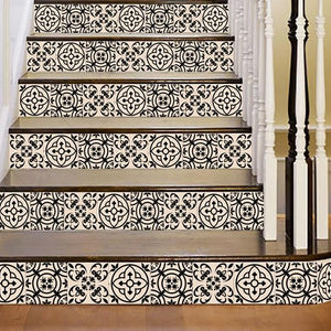 4" X 4" Cream And Black Mosaic Peel And Stick Removable Tiles