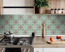 Vintage Green And Taupe Mosaic Peel And Stick Removable Tiles - 4