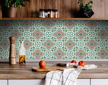 Vintage Green And Taupe Mosaic Peel And Stick Removable Tiles - 4