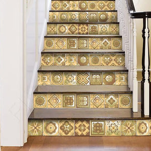 Vintage Beige And White Peel And Stick Removable Tiles 4" X 4"