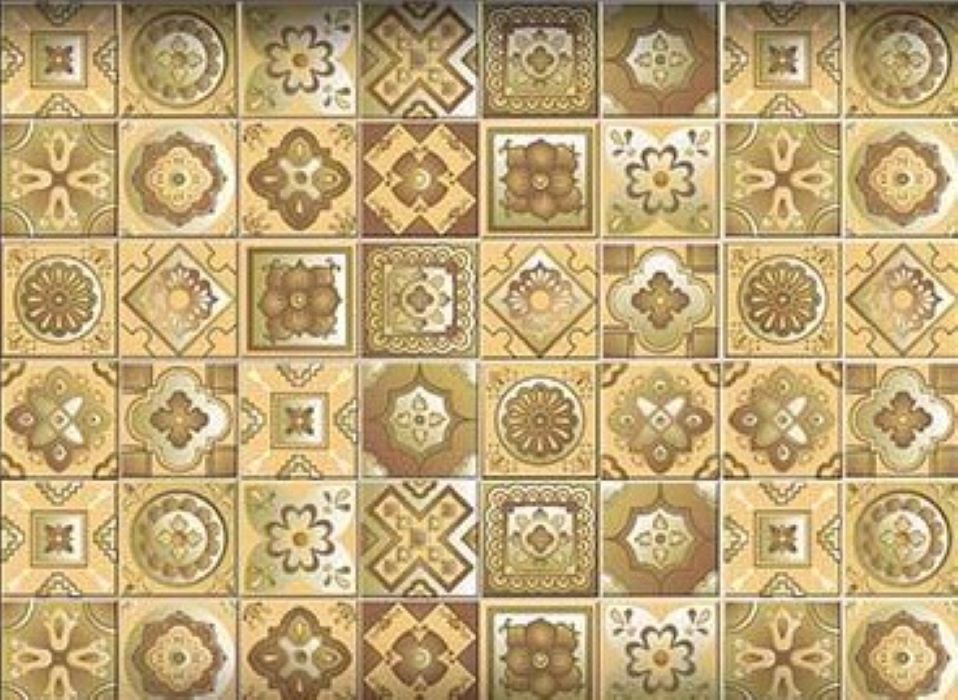 Vintage Beige And White Peel And Stick Removable Tiles 4" X 4"