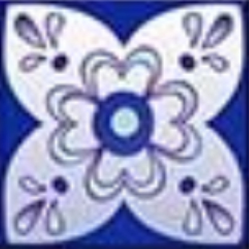 4" X 4" Vintage Turq Blue And White Peel And Stick Removable Tiles