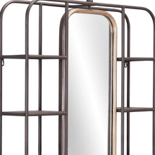 Industrial Gray Shelf with Gold Mirror