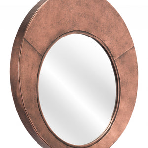 Contemporary Copper Round Mirror