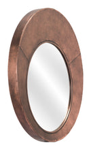 Contemporary Copper Round Mirror