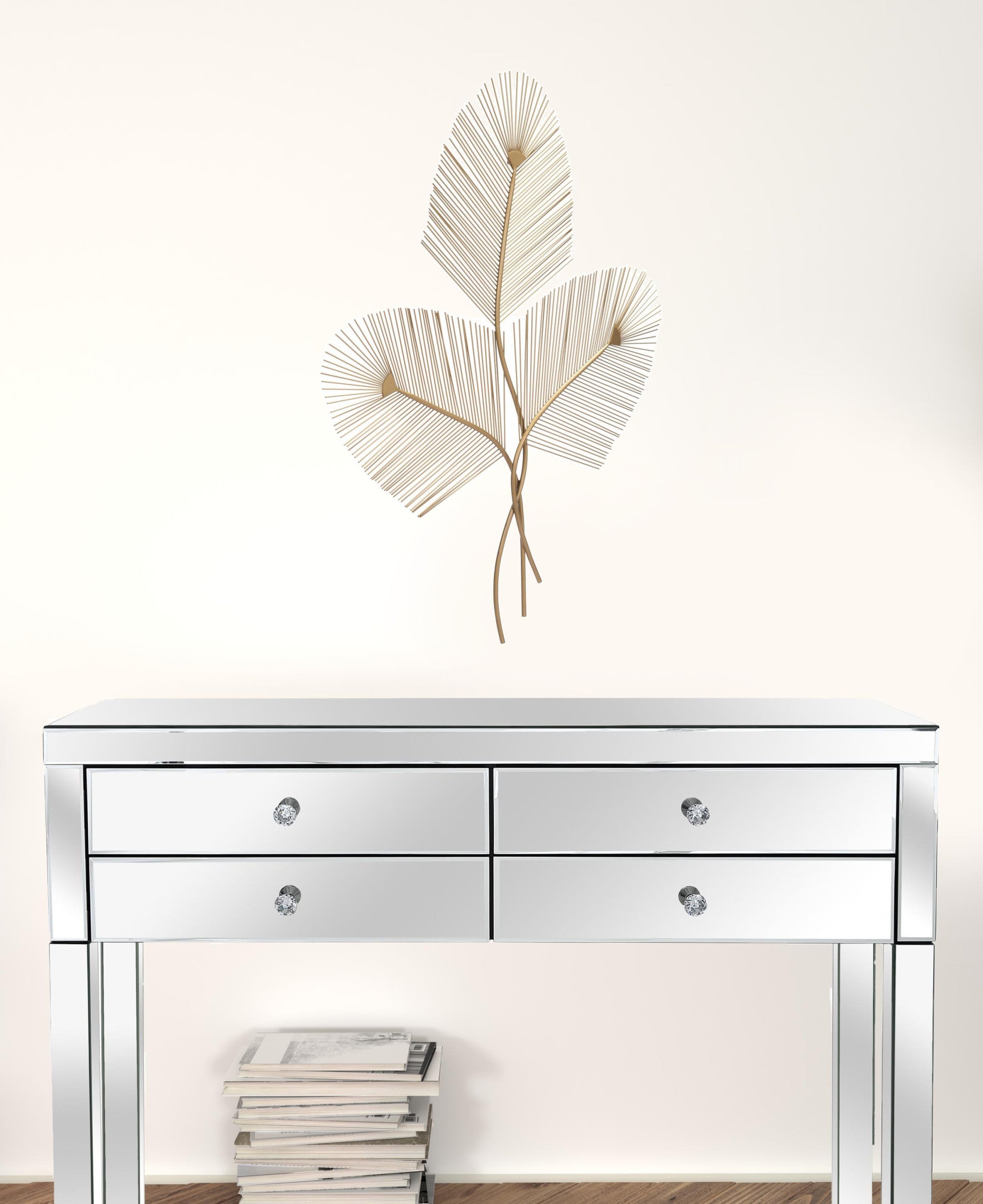 Gold Modern Suave Reed Wall Art