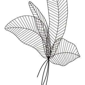 Matte Black Boho Chic Palm Leaf Wall Art