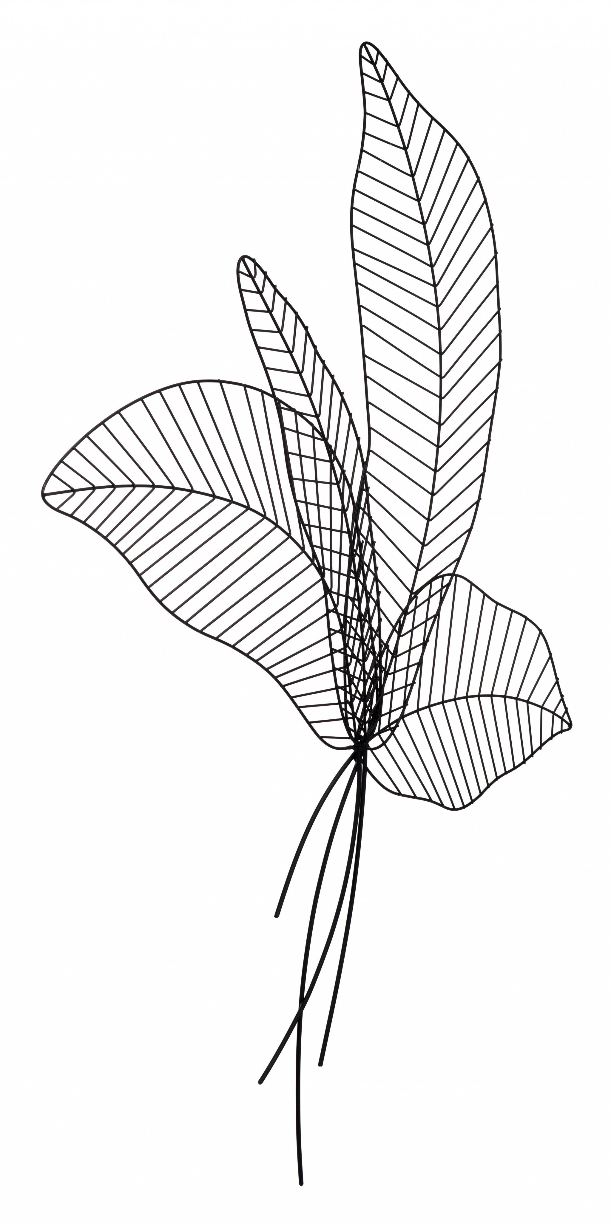 Matte Black Boho Chic Palm Leaf Wall Art