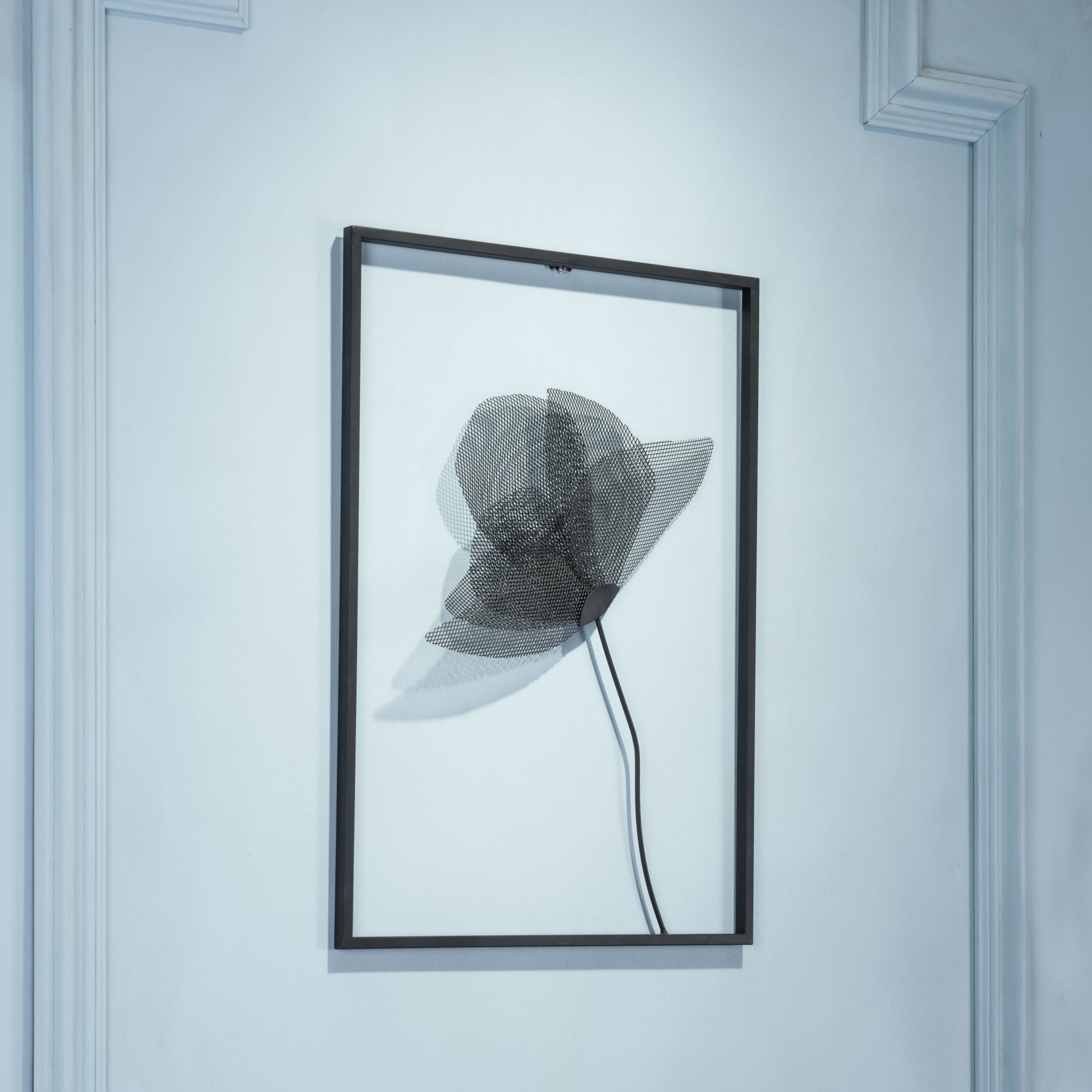 Matte Black Boho Chic Palm Leaf Wall Art