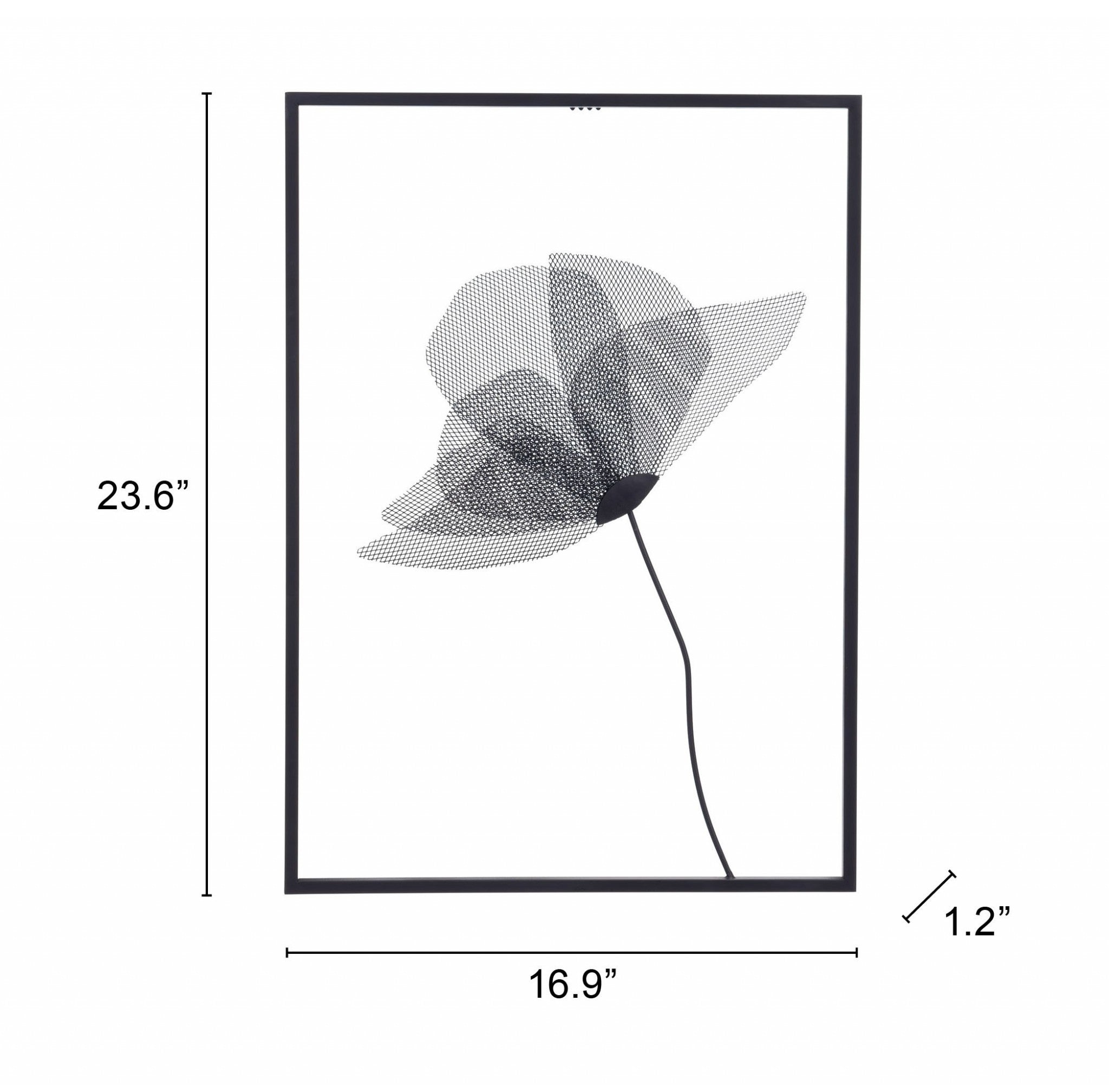 Matte Black Boho Chic Palm Leaf Wall Art