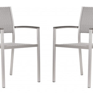 Set of Two Silver Arm Chairs