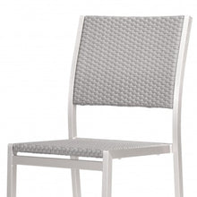 Set of Two Silver Armless Chairs