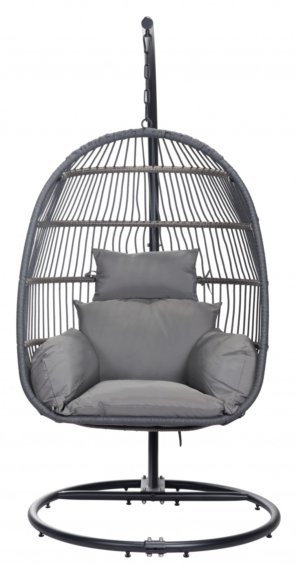 Basket Weave Gray Hanging Chair