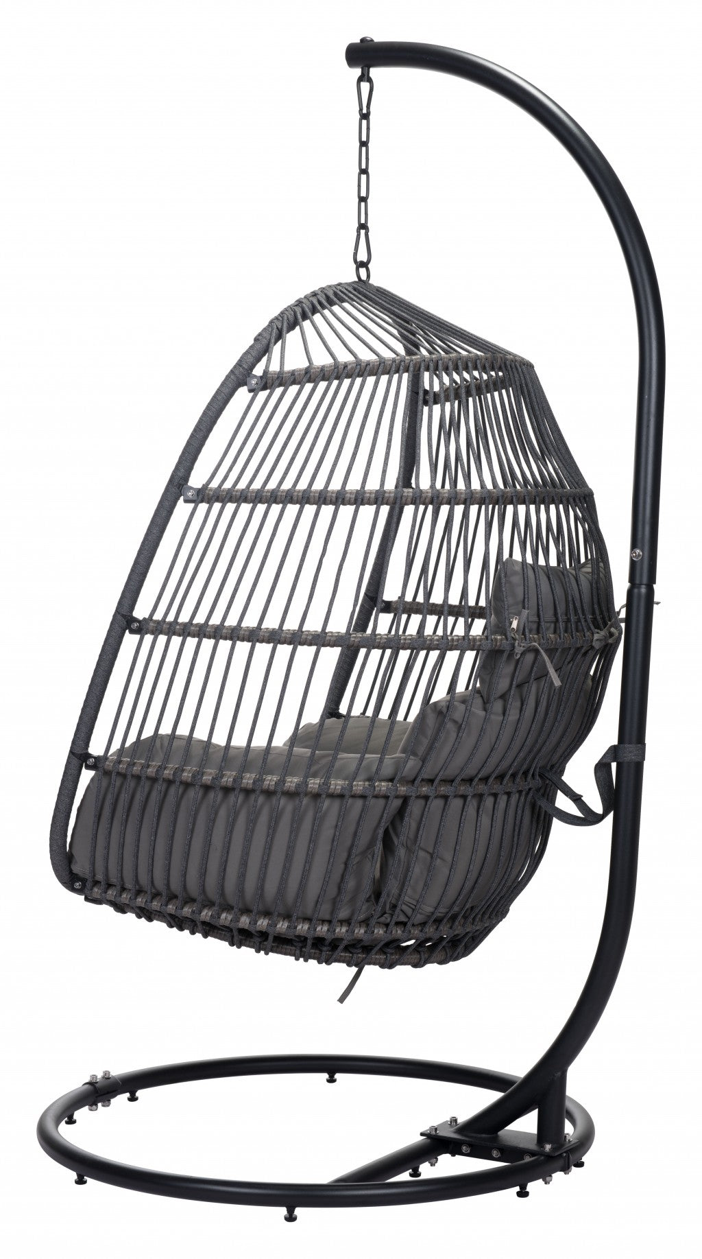 Basket Weave Gray Hanging Chair