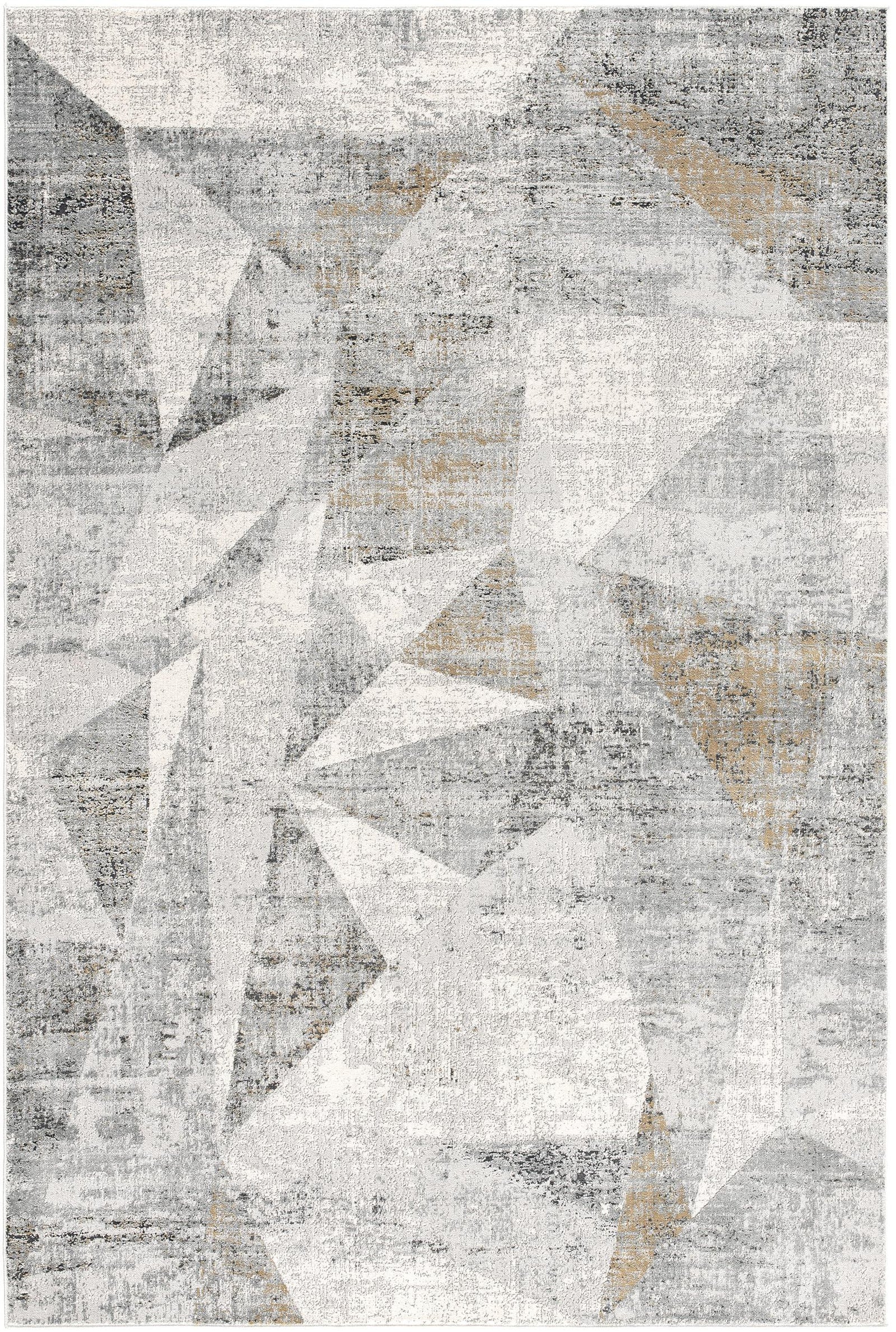 5’ X 8’ Gray Distressed Prism Modern Area Rug