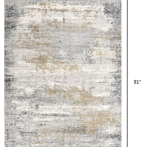 5’ X 8’ Gray Mod Distressed Strokes Area Rug