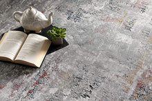 2’ X 10’ Gray And Ivory Abstract Runner Rug