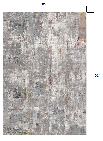 2’ X 10’ Gray And Ivory Abstract Runner Rug