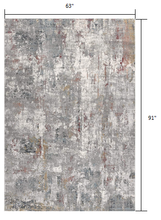 2’ X 10’ Gray And Ivory Abstract Runner Rug