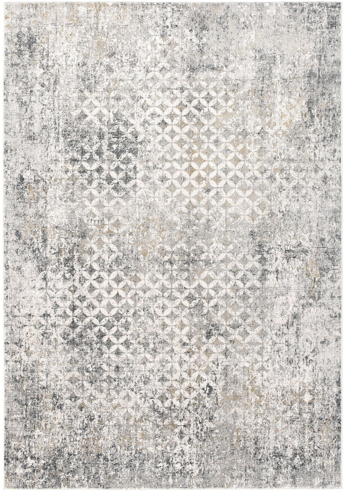 4’ X 6’ Gray And Ivory Distressed Area Rug