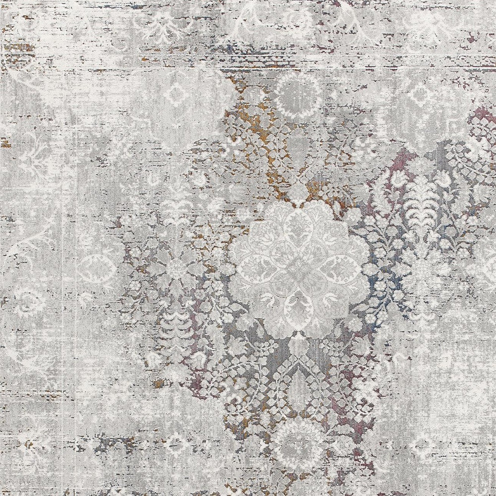 5” X 8” Gray Abstract Patterns Area Rug