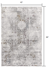 5” X 8” Gray Abstract Patterns Area Rug