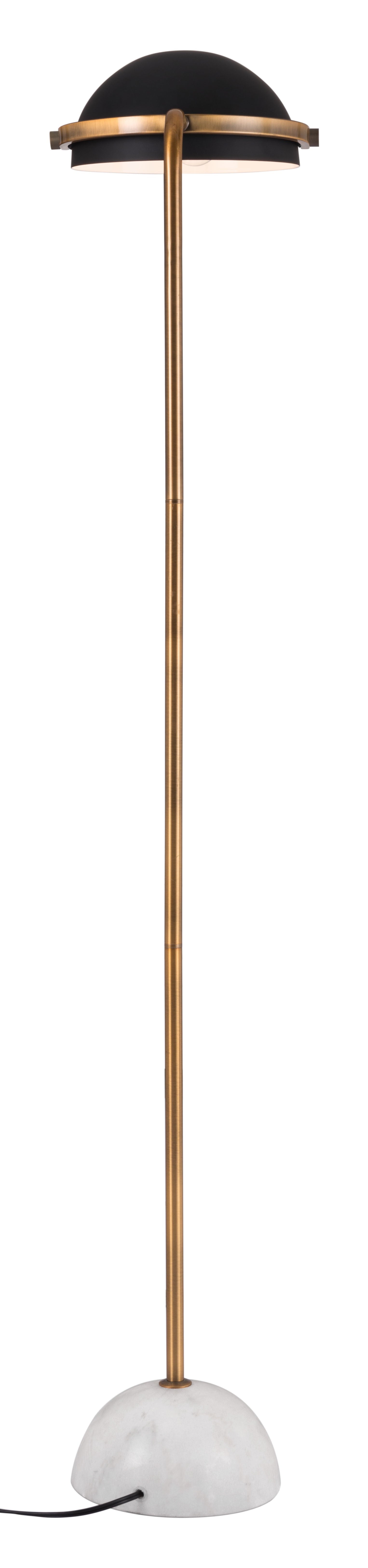 Black and Gold with White Marble Floor Lamp 61"