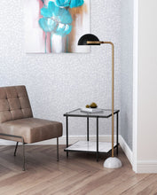 Black and Gold with White Marble Floor Lamp 61