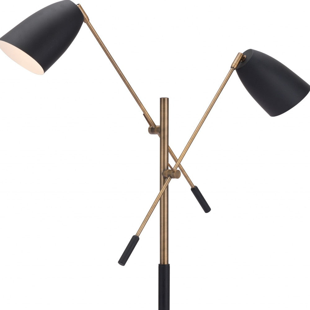 Black and Gold Adjustable Floor Lamp