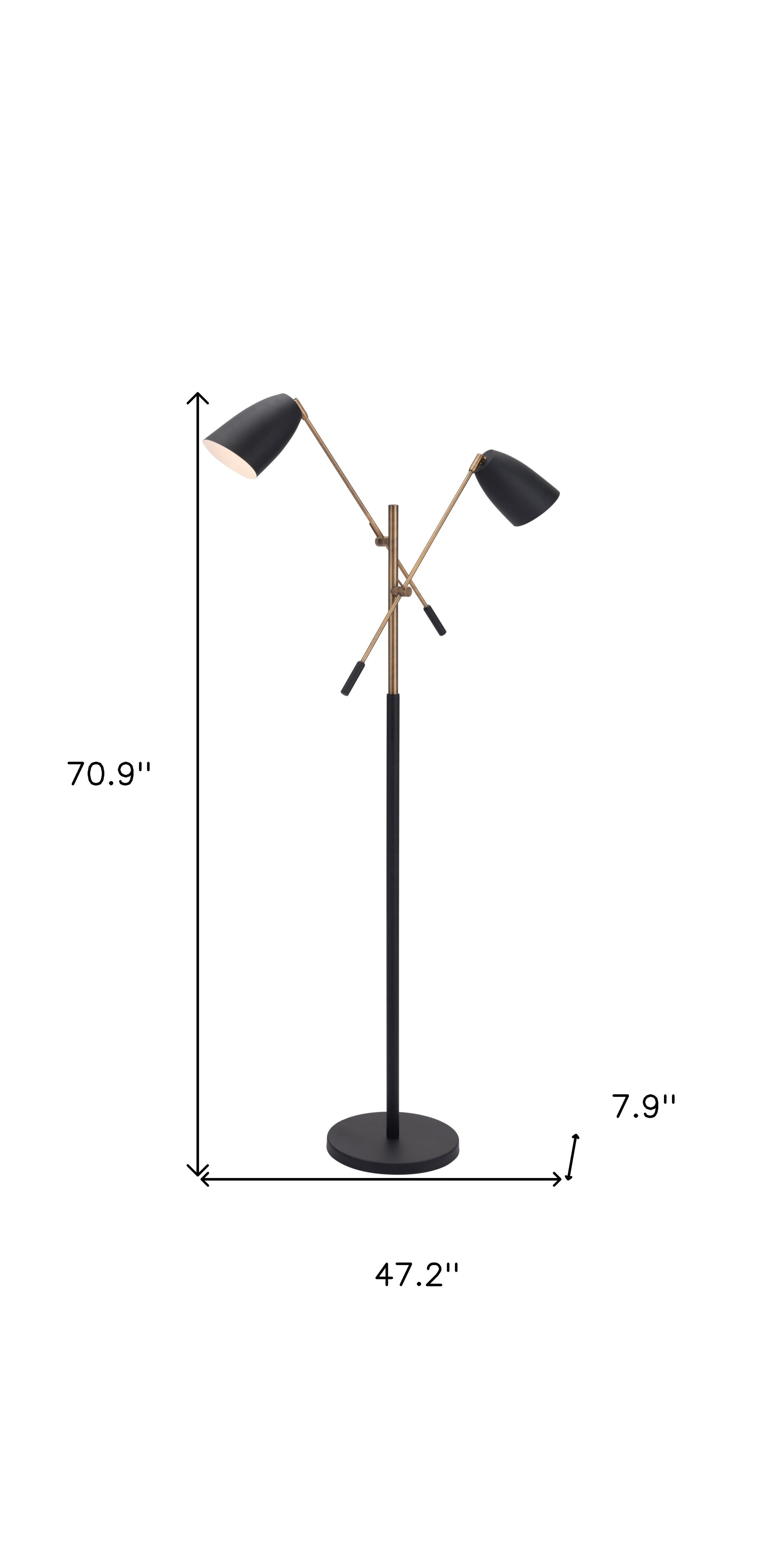 Black and Gold Adjustable Floor Lamp