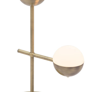 69" Brass Metal Bedside Table Lamp With Off White Globe Shade