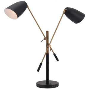 28" Black and Gold Adjustable Table or Desk Lamp