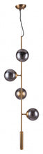 Gold Berry and Smoked Glass Ceiling Lamp