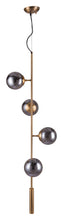 Gold Berry and Smoked Glass Ceiling Lamp