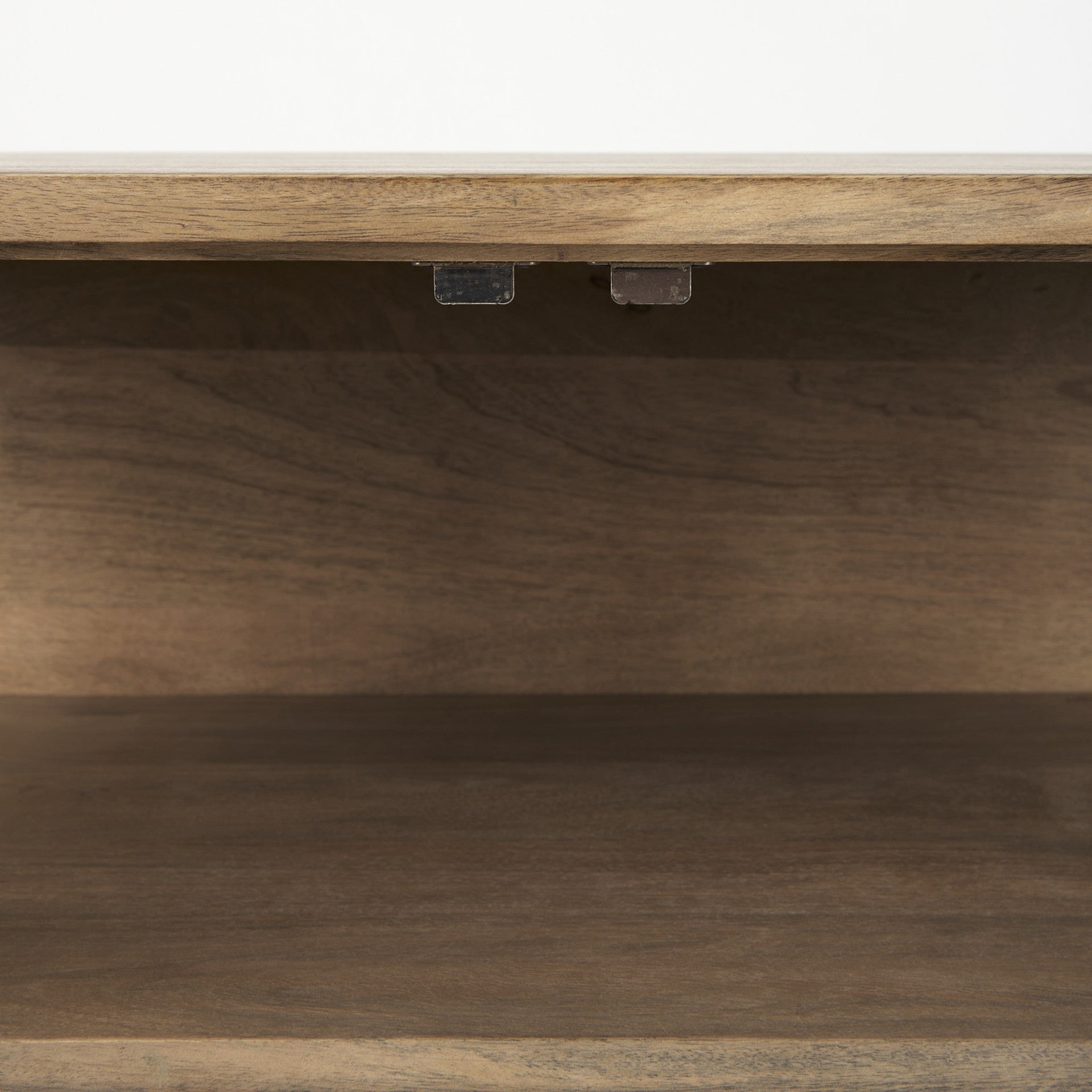 Rustic Honey Brown Two Door Shadowbox Cabinet