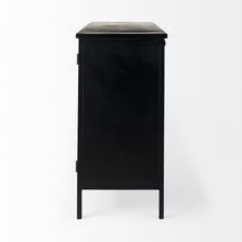 Slender Sleek Black Two Door Glass Cabinet