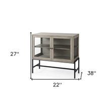 Rustic Dark Gray Two Door Shadowbox Cabinet