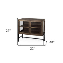 Rustic Dark Gray Two Door Shadowbox Cabinet