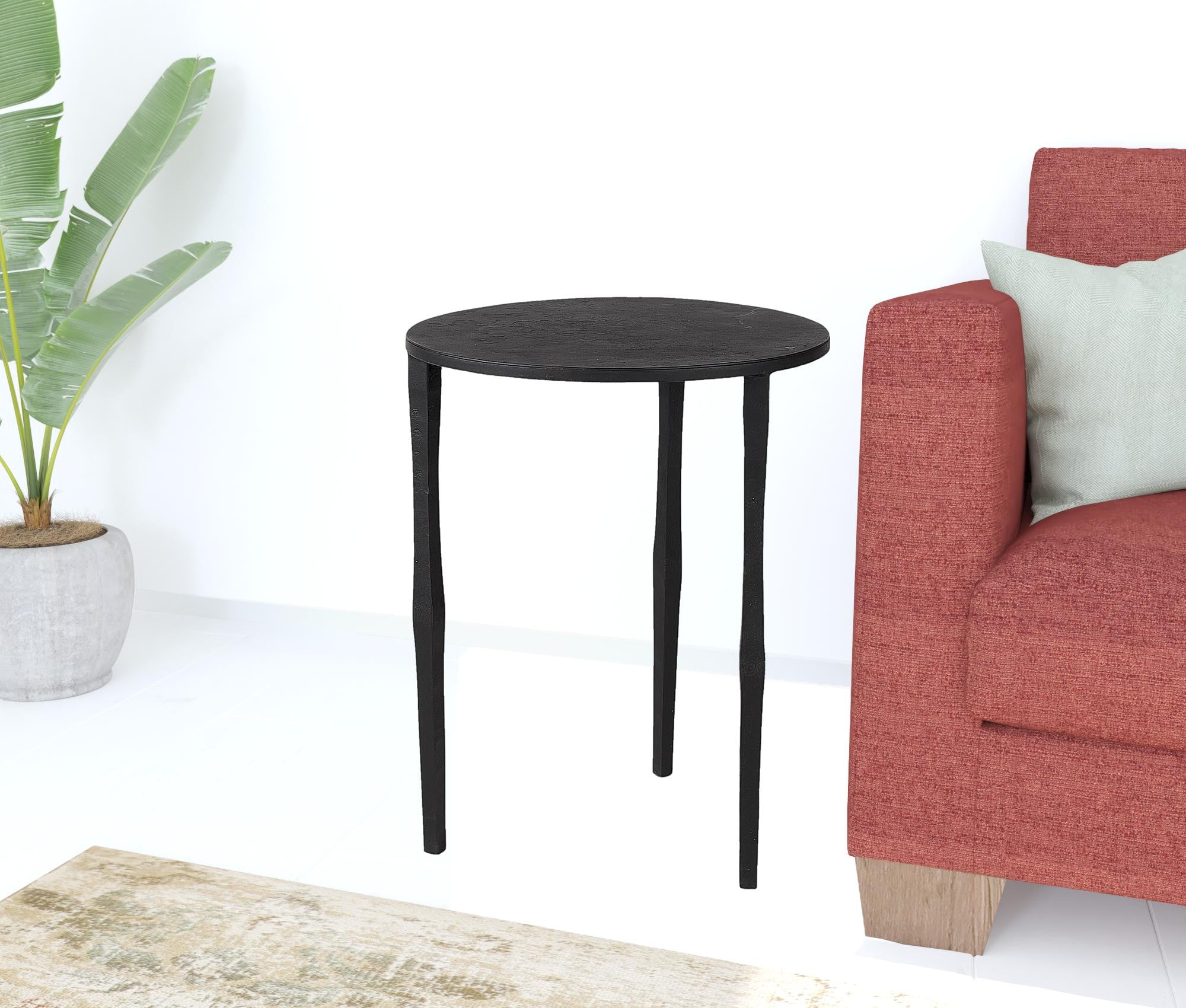 Minimal Black Iron Side Table
