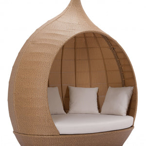 Teardrop Shaped Beige and Natural Daybed